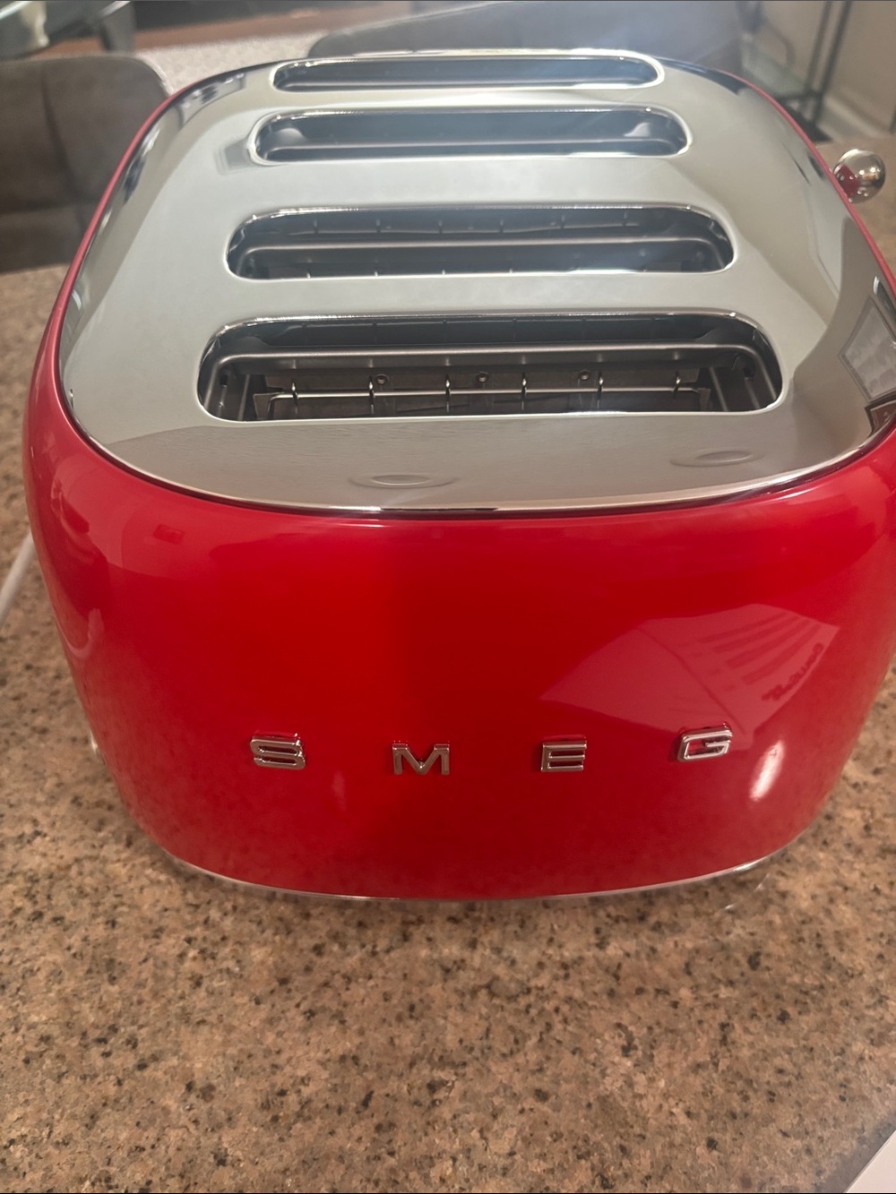 Smeg Red Retro Toaster (Visible Smeg Branding)